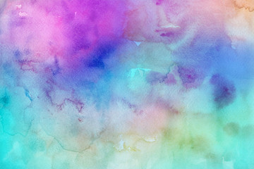 Colorful watercolor spring paper textures on white background. Chaotic abstract organic design. 