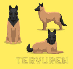 Dog Tervuren Cartoon Vector Illustration