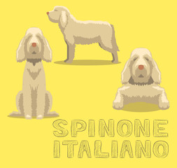 Dog Spinone Italiano Cartoon Vector Illustration