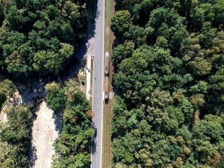 Tramway near Gdansk Stogi beach from above