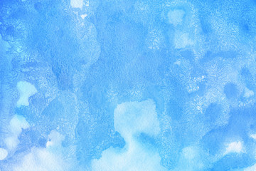 Colorful watercolor winter paper textures on white background. Chaotic abstract organic design. 