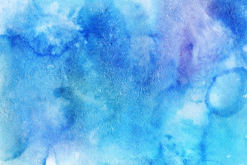 Fototapeta na wymiar Colorful watercolor winter paper textures on white background. Chaotic abstract organic design. 
