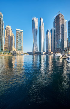 Dubai marina skyline in United Arab Emirates