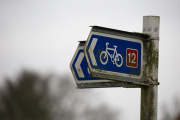 Bike route sign