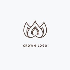 Abstract vetor crown logo vector design. Sign for beauty salon, elite accessories, jewelry, hotels, spa, wedding. Vintage decorative icon qween, king, princess.