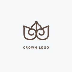 Abstract vetor crown logo vector design. Sign for beauty salon, elite accessories, jewelry, hotels, spa, wedding. Vintage decorative icon qween, king, princess.