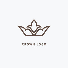 Abstract vetor crown logo vector design. Sign for beauty salon, elite accessories, jewelry, hotels, spa, wedding. Vintage decorative icon qween, king, princess.