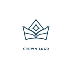 Obraz premium Abstract vetor crown logo vector design. Sign for beauty salon, elite accessories, jewelry, hotels, spa, wedding. Vintage decorative icon qween, king, princess.