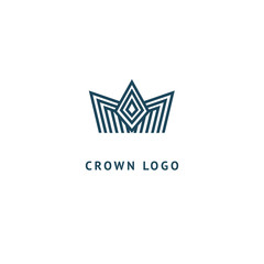 Abstract vetor crown logo vector design. Sign for beauty salon, elite accessories, jewelry, hotels, spa, wedding. Vintage decorative icon qween, king, princess.