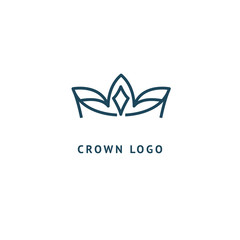 Abstract vetor crown logo vector design. Sign for beauty salon, elite accessories, jewelry, hotels, spa, wedding. Vintage decorative icon qween, king, princess.