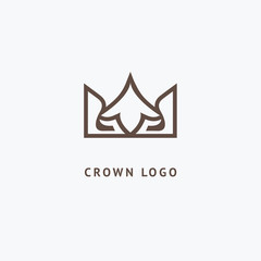 Abstract vetor crown logo vector design. Sign for beauty salon, elite accessories, jewelry, hotels, spa, wedding. Vintage decorative icon qween, king, princess.
