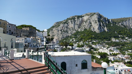 Capri Monte Solaro view from the piazetta of Capri centro