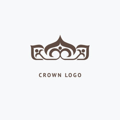 Abstract vetor crown logo vector design. Sign for beauty salon, elite accessories, jewelry, hotels, spa, wedding. Vintage decorative icon qween, king, princess.