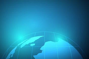 Global network connection with business concept and world map line, vector illustrator