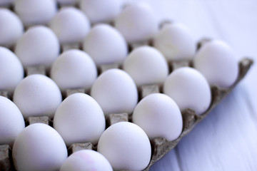 White eggs in the package