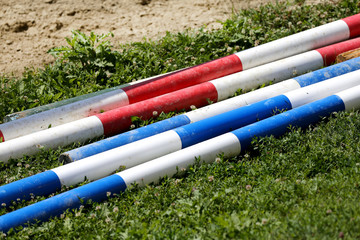 Show jumping bars barriers for riders on show jumping training