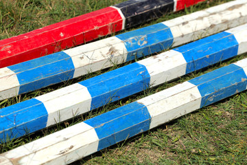 Show jumping bars barriers for riders on show jumping training