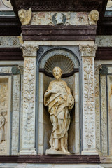 Details of the cathedral of Certosa di Pavia Carthusian Monastery, Pavia, Lombardy, Italy
