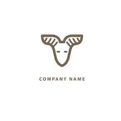 Abstract vetor logo Goat design. Sign for business, zoo, wild animal. Modern minimalistic geometric icon.