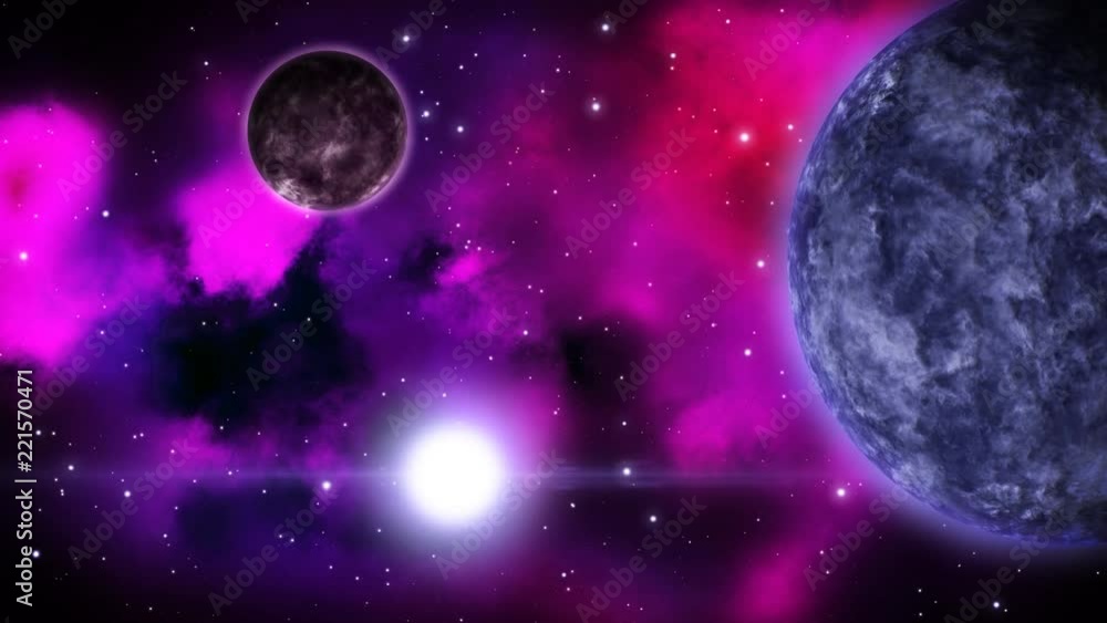 Poster animated flashy nebula scene. loop.