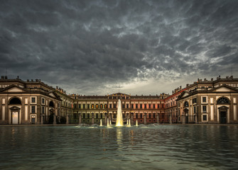 Fototapeta na wymiar villa reale monza brianza with cloudy sky