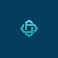 Abstract vetor logo vector design. Sign for business, internet communication company, digital agency, marketing. Modern decorative geometric icon.