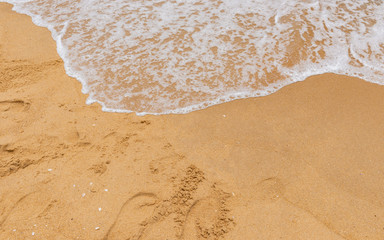 soft wave on a sandy beach