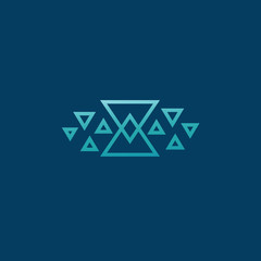 Fototapeta premium Abstract vetor logo vector design. Sign for business, internet communication company, digital agency, marketing. Modern decorative geometric icon.