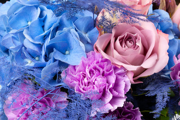Elite bouquet of beautiful luxury flowers, close-up
