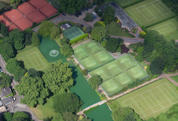 London Hurlingham club tennis - helicopter view