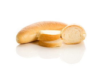 Traditional slovak breadroll on white.