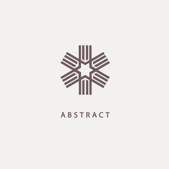 Abstract vetor logo vector design. Sign for business, internet communication company, digital agency, marketing. Modern decorative geometric icon.