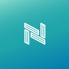 Monogram design elements, graceful template. Calligraphic elegant logo design. N logo line art monogram. Letter N on a dark background. Letter N vector logo. Business sign, identity, label, badge.