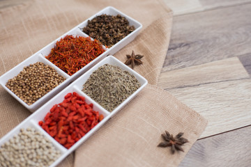 Spices and herbs.