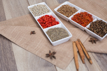 Spices and herbs.