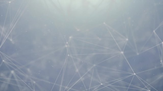 198. Abstract Futuristic Geometric Plexus Digital network of blue dot and white lines, dots, Triangles and node. Computer Network Data, Big Data, Connection Technology Seamless Loop Background