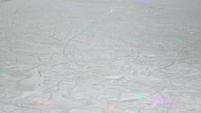 White surface of ice rink for winter fun and entertainment. Real time full hd video footage.