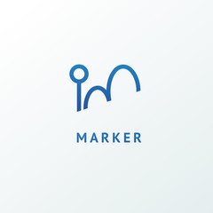 Map marker icon. Vector flat style illustration location pin logotype design. Location pin navigation logo template. Logo concept of navigator, guide, , booking hotel, Rent a Car, travel application.