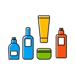 Cosmetic bottles line icon. Cream cosmetic icon
