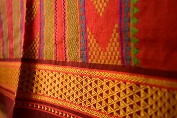 Orange fabric traditional background 