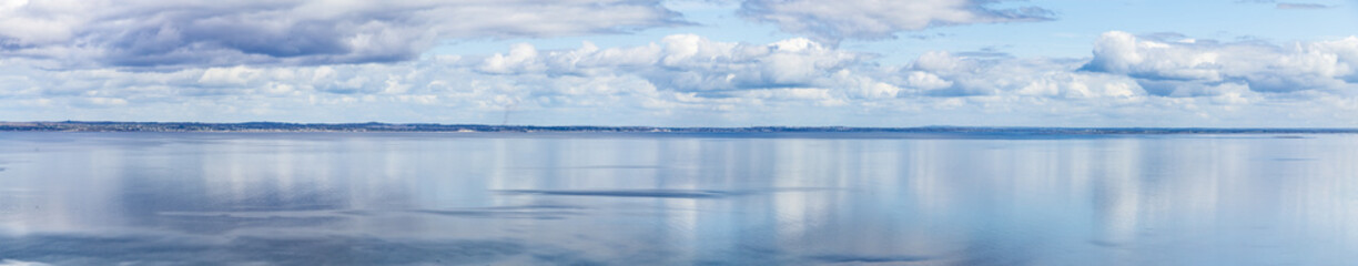 Panorama of Galway bay taken from Burren mountains in Ballyvaughan