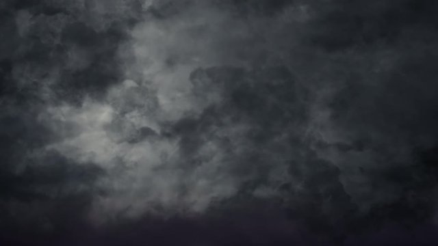 animation of a thunderstorm with dark clouds (3d render)
