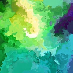 abstract stained pattern texture square background spring green, mint, blue, teal, purple and blue color - modern painting art - watercolor effect