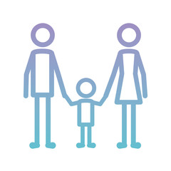 parents couple with son figures