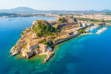 Fototapeta na wymiar Panoramic view of Kerkyra, capital of Corfu island, Greece