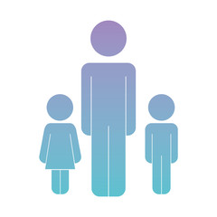 father with son and daughter figures silhouettes