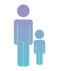 father with son figures silhouettes