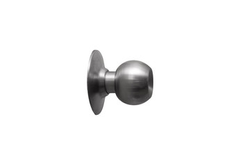 Basic modern door knob with silver color isolated on white, interior design concept