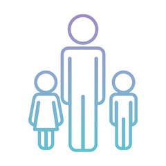 father with son and daughter figures silhouettes