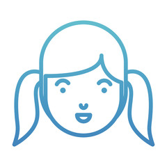 beautiful and young girl head